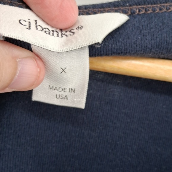 CJ Banks Plus Size X Embellished Graphic Top Bicycle Roses Rhinestones USA Made - Picture 7 of 12